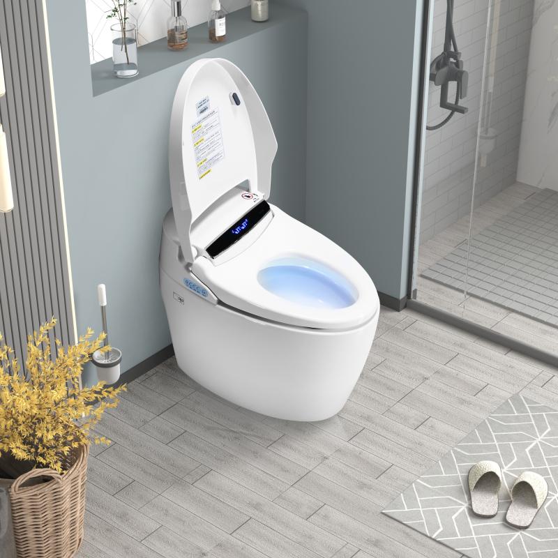Bellemave Smart Toilets with Heated Bidet Seat Portable Toilet with Bidet Built Intelligent Auto Open Close Seat Dryer Warm Water Modern Features Hands-Free Operation & Foot Sensor Bellemave Smart Toilets with Heated Bidet Seat Portable Toilet with Bidet Built Intelligent Auto Open Close Seat Dryer Warm Water Modern Features Hands-Free Operation & Foot Sensor