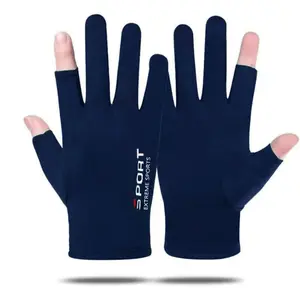 Ice Silk Halffinger Cycling Anti Slip Gloves for Men and Women Summer Outdoor Sports Fitness Driving Fishing Highelastic