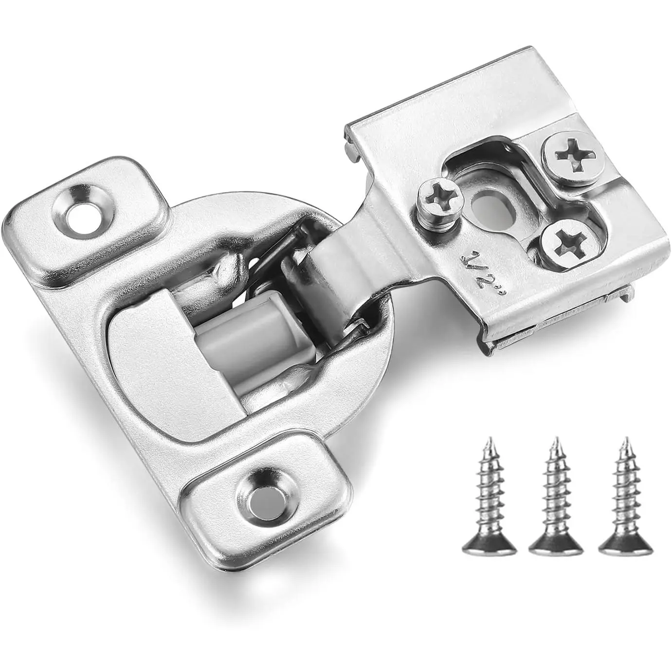 Soft Close Cabinet Hinges for Kitchen, 1/2” Overlay, 2 Pack | for Kitchen Cabinet Door, Slow Close, , Concealed,  Hinges for Older Cabinet, Adjustable, 1 Pair