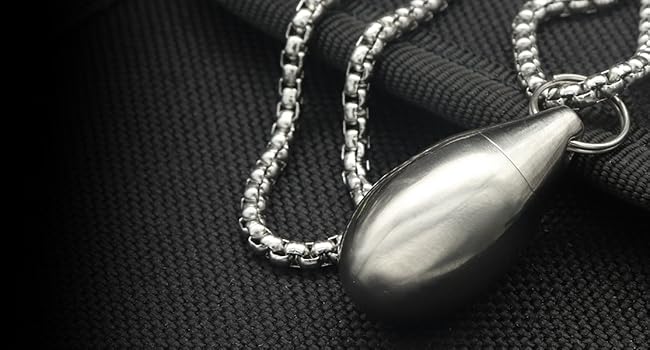 Pill Holder Necklace Pill Case Pill Container Necklace for Men Christmas Gifts Stocking Stuffers Waterproof Pill Holder Emergency Aspirin Small Pill Box W/Chain Tiny Fob