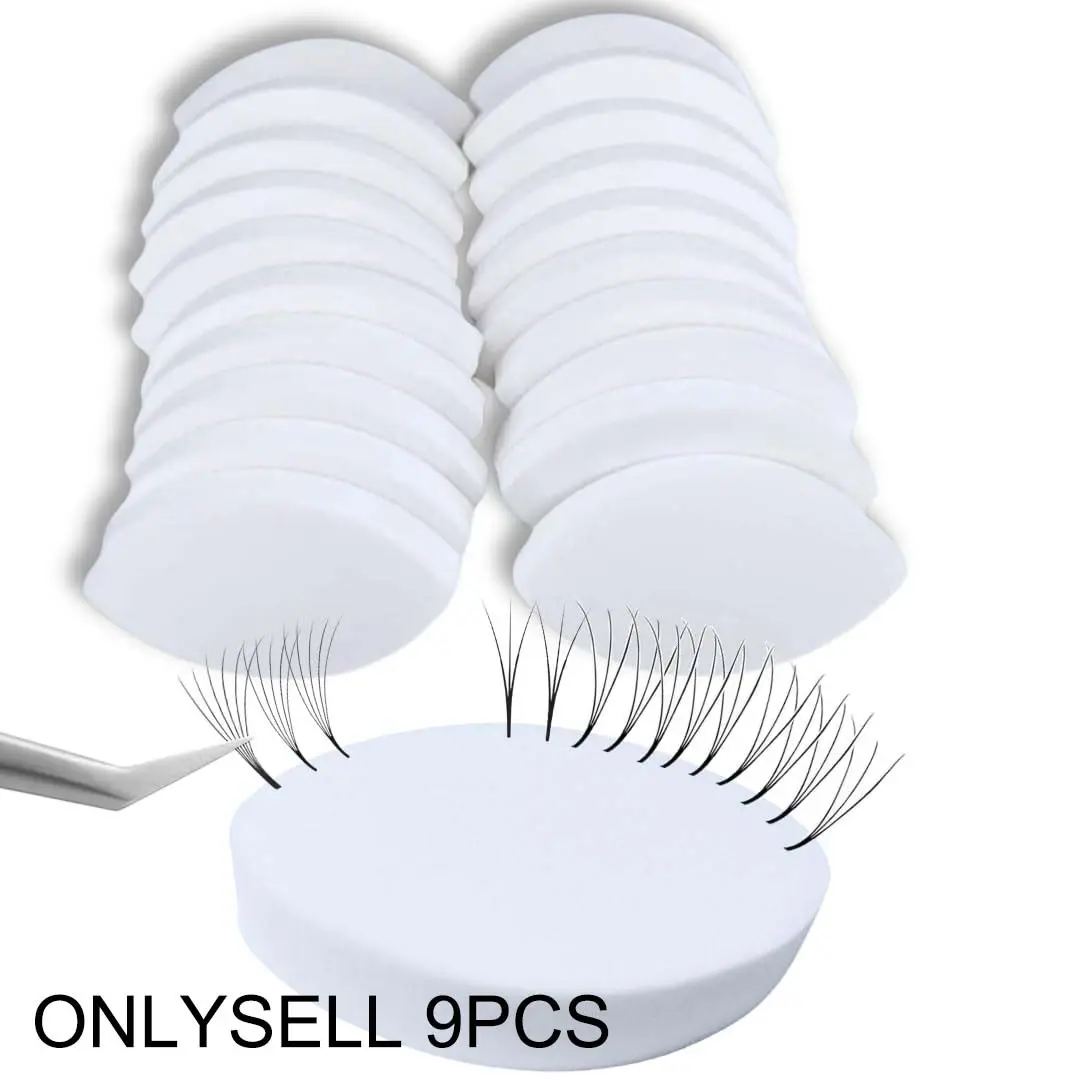 9pcs Eyelash Extension Practice Sponges, Ocular Shaped Training Pads for Lash Artists, Soft Flexible Makeup Sponges for Beginner Lash Technicians, Skill Improvement Tool Kit, Beauty Sponge
