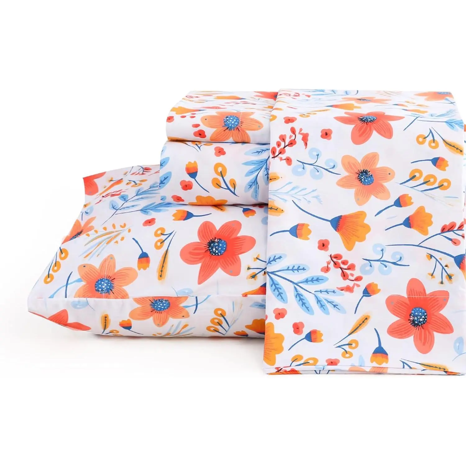 Blue Orange Floral