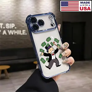 Monopoly "Rich Uncle" aesthetic design pattern phone case, made of silicone material. Suitable for iPhone 17/16/15/14/13/12/11/Plus/Pro/ProMax/Air/X/XS/XSMAX series, birthday gifts, holiday gifts, couple phone cases, etc