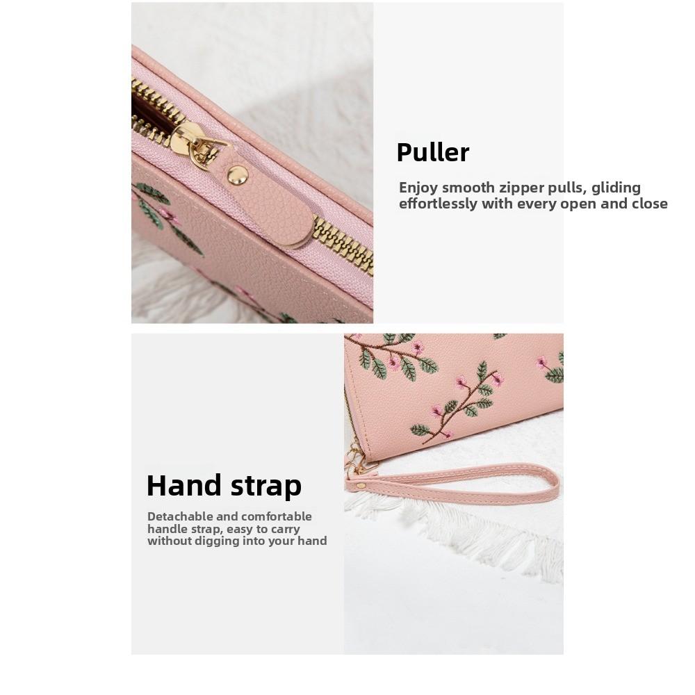 2026 Women’s Embroidered Floral Wallet – Multi-Card Organizer & Fashion Clutch Purse