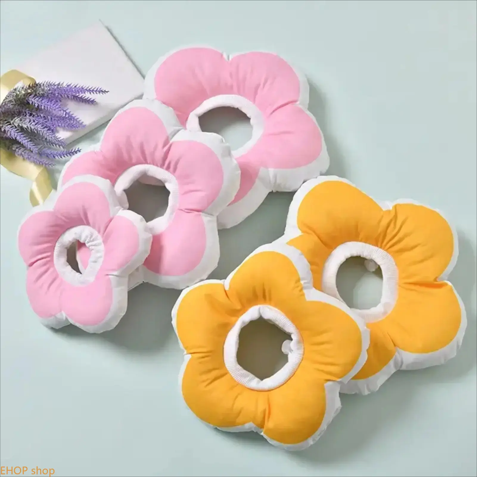 Cute Floral Soft Pet Elizabethan Collar, Waterproof Adjustable Recovery Cone, Comfortable Shame Ring for Cats and Dogs
