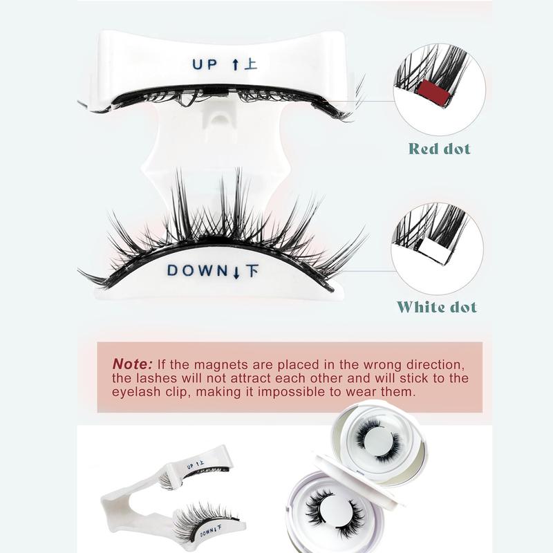 Reusable Magnetic False Eyelashes Set, No Glue Needed, Includes Dedicated Applicator, Alcohol-Free Professional Eye Makeup Tool