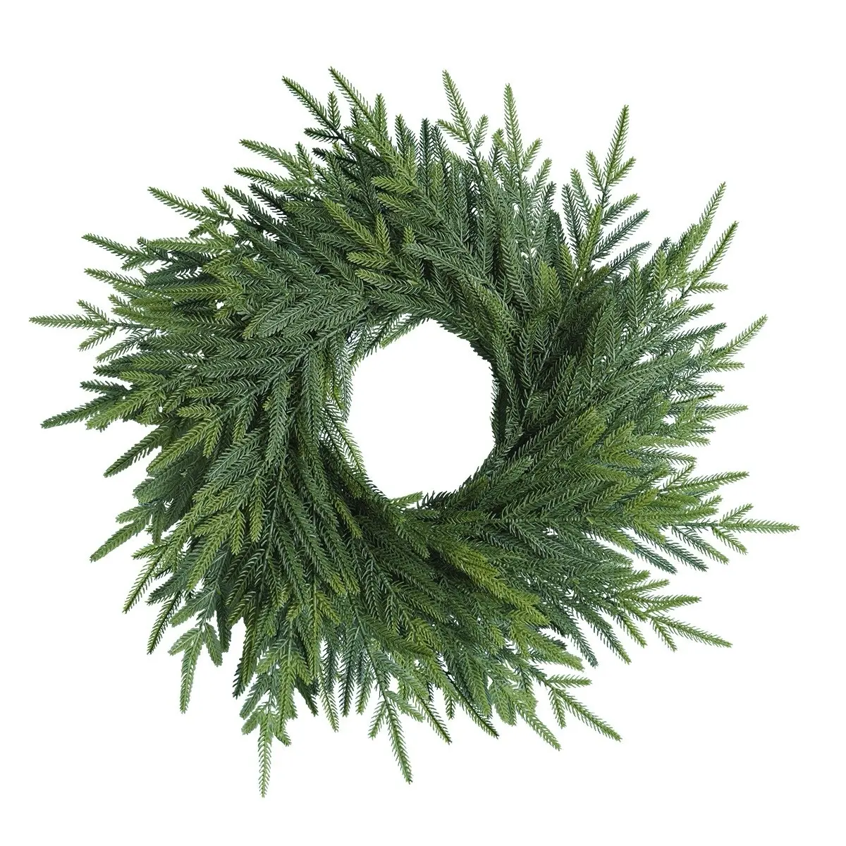 23.6 Inch Pine Wreath, Front Door Christmas Wreath, Artificial Green Wreath for Home Fireplace Wall Window Porch Farmhouse Indoor Outdoor Decor, Winter Wreath