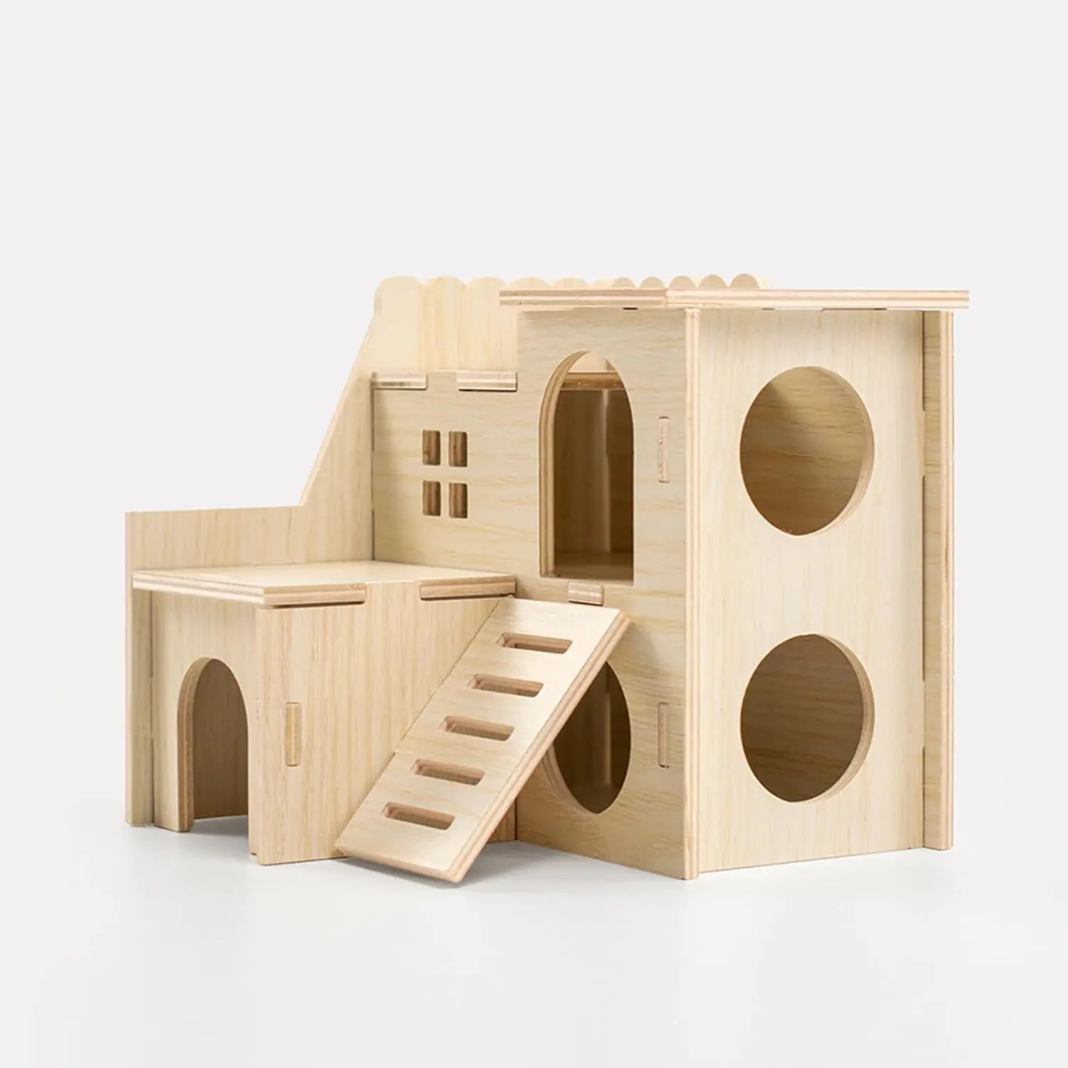 Multi-Chamber Hamster Hideout & House,   Small  Cage Accessories for  Hamsters, Gerbils and Mice – Ventilated Design with Structure