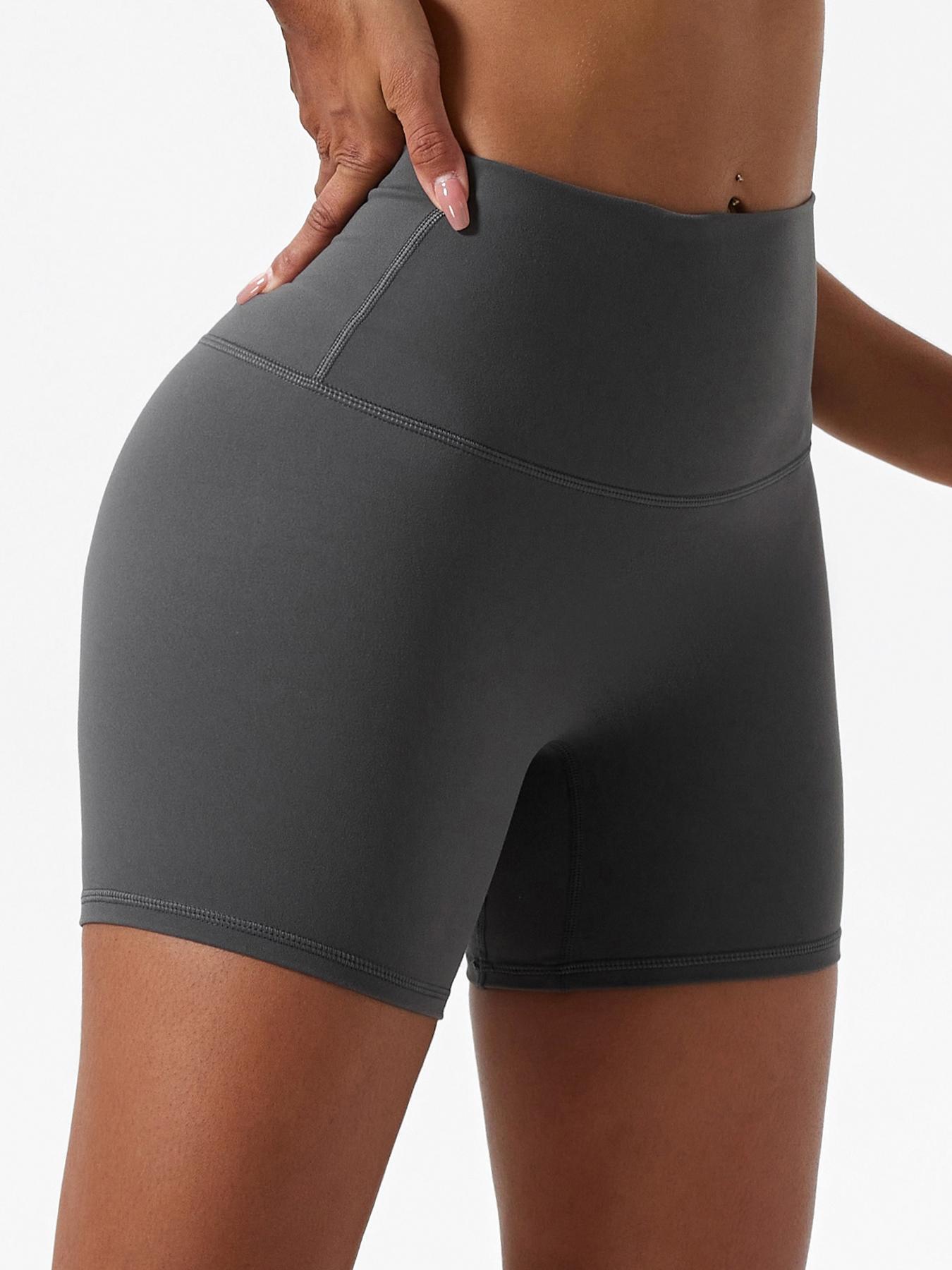 Women's Plain High Waist Skinny Sports Shorts, Gym Shorts, Sporty Wide-Waistband High-Stretch Shorts, Skinny Workout Shorts, Ladies' Sportswear for Indoor Outdoor Wear