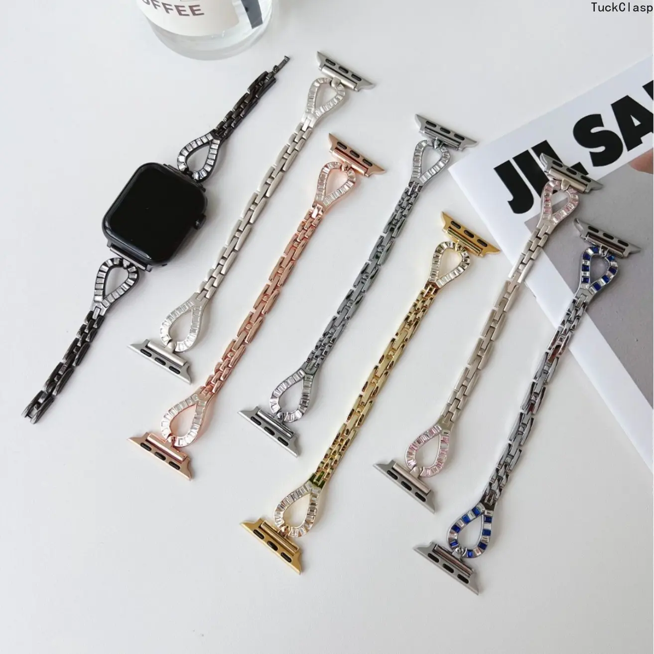 Teardrop Crystal Watch Band, Elegant Sparkling Replacement Strap Compatible with Apple Watch Series 5–9 & SE, Stylish Jewelry-Inspired Wristband for Women, Daily Wear, Parties & Special Occasions (Band Only)