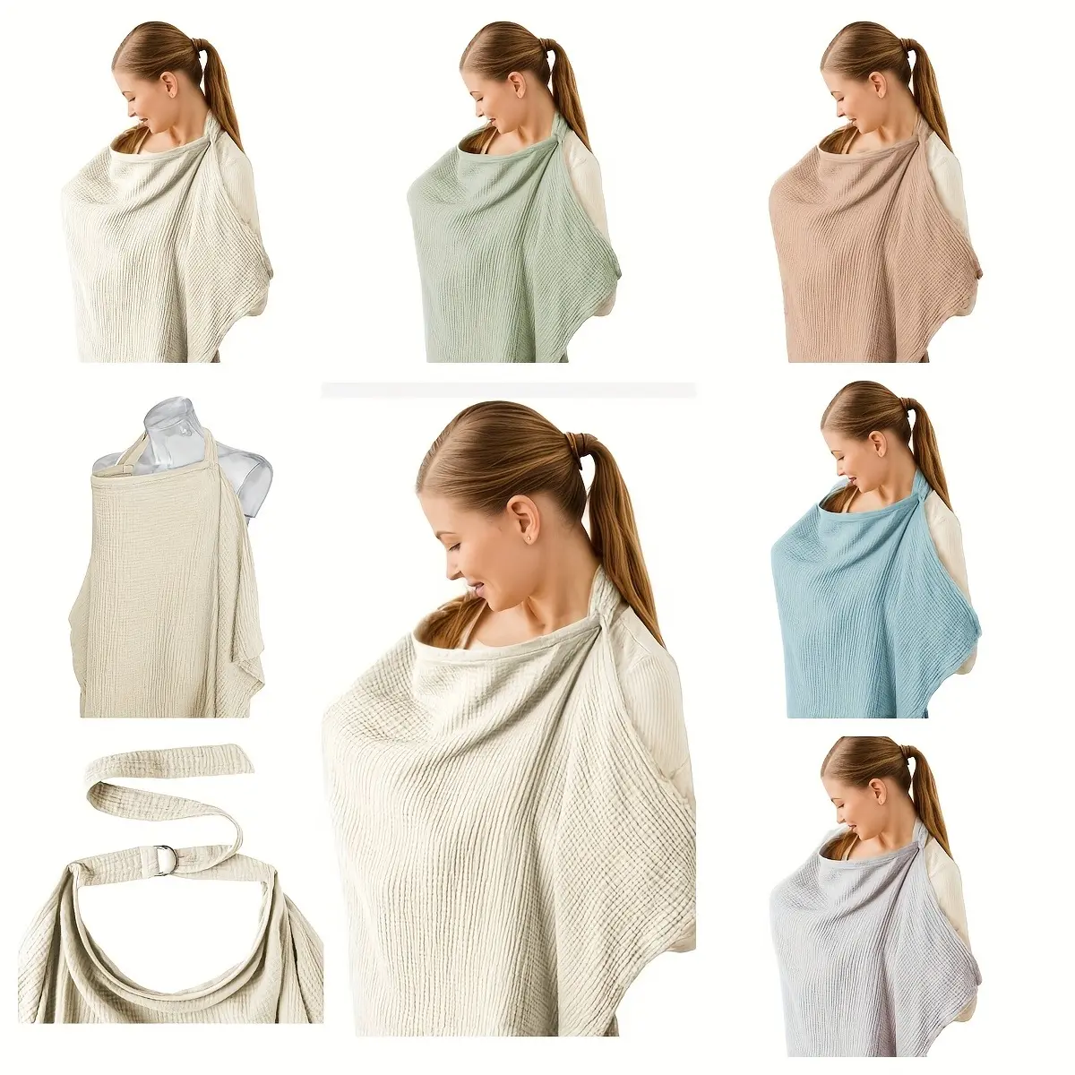 Breathable Shawl-Shape Nursing Cover, Lightweight Privacy Wrap Made from Safe Materials for Adults with Quick Drape & Go Design, Adult