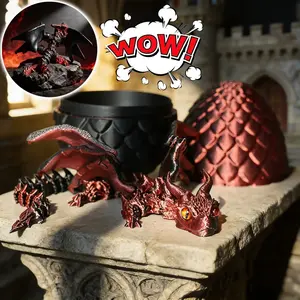 3D Printed Articulated Dragon Pterosaur Egg - Cool Fidget Toy Gift for Boys & Teens