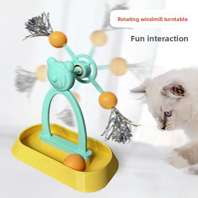 Best-selling Cat Toy: Cat Turntable Ball, Cat Teaser Wand, Rotating Windmill Track Ball, Fun Scratch-resistant Toy for Cats