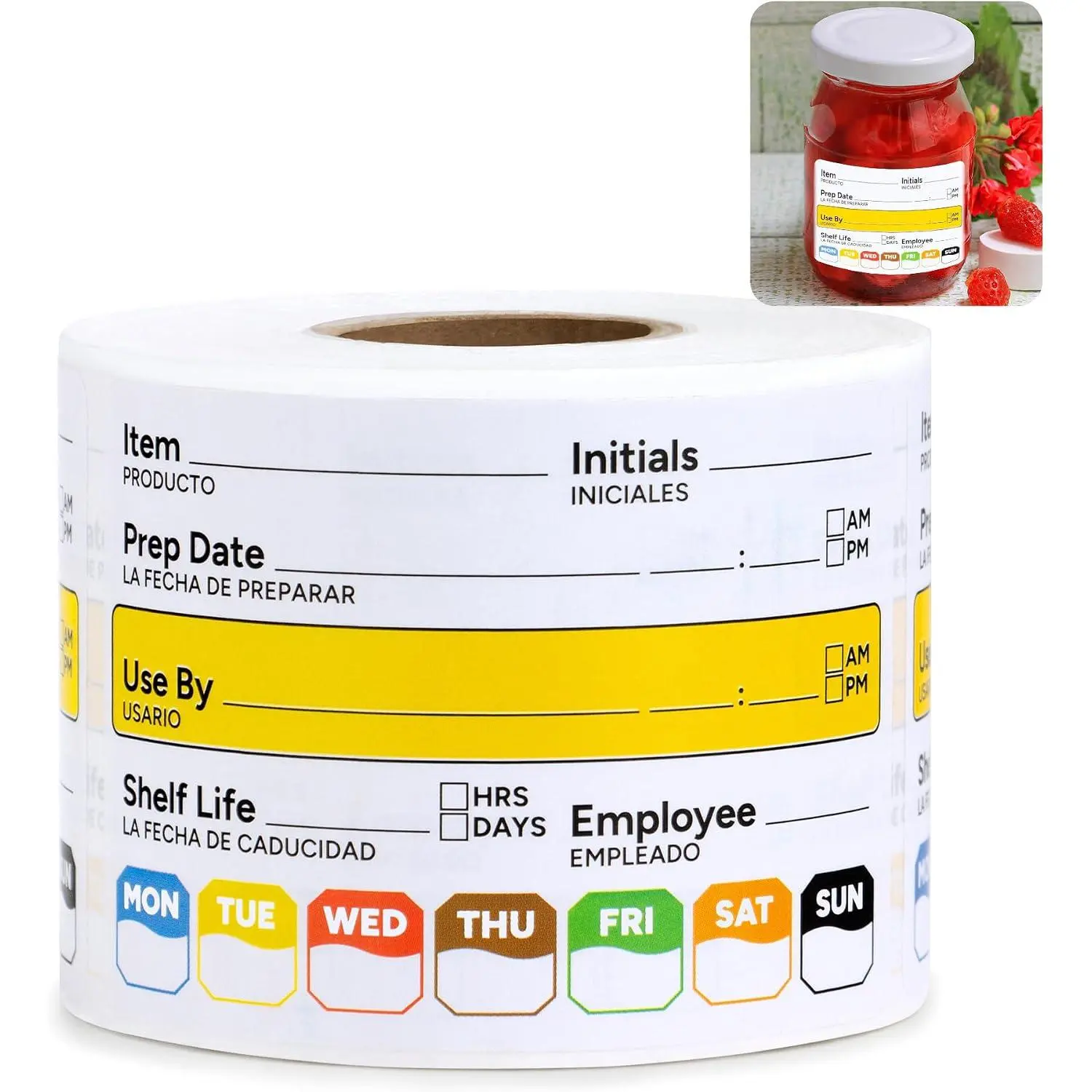 300 count Restaurant Quality Shelf Life  Rotation Labels Vinyl, 2” x 3” Self-Adhesive Removable Freezer  Labels,  for  Containers, Easy to Remove,  Safety Date Sticker