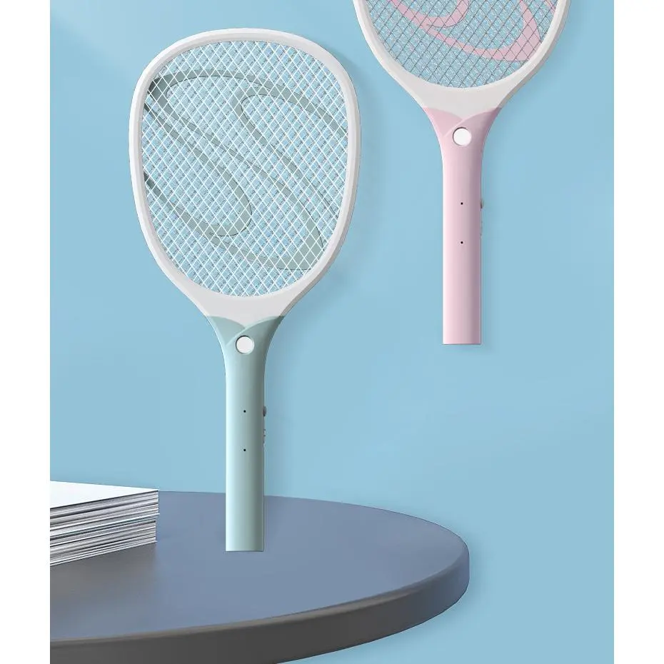 Rechargeable Electric Mosquito Swatter With LED Light, Electric Shock Bug Zapper And Trap Lamp For Household Mosquito And Fly Control