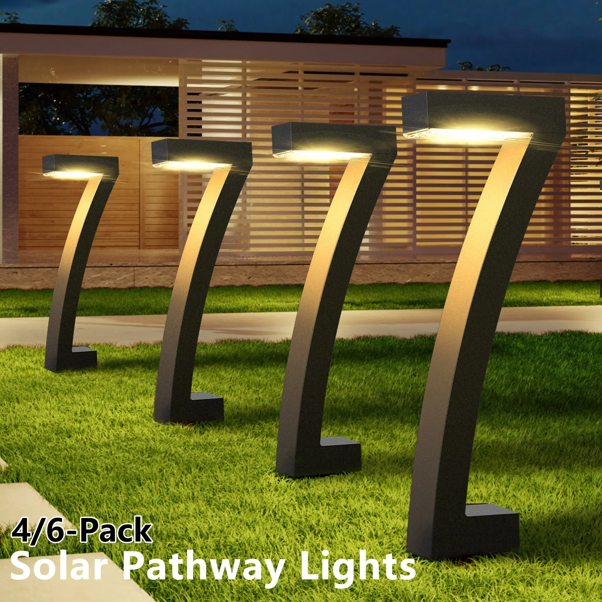 4/6 Pack Solar Pathway Lights Outdoor,Bright Solar Lights, LED Landscape Lighting,With Automatic On/off, Solar Outdoor Lights , for Yard, Path, Sidewalk, Driveway, Walkway Garden Decor