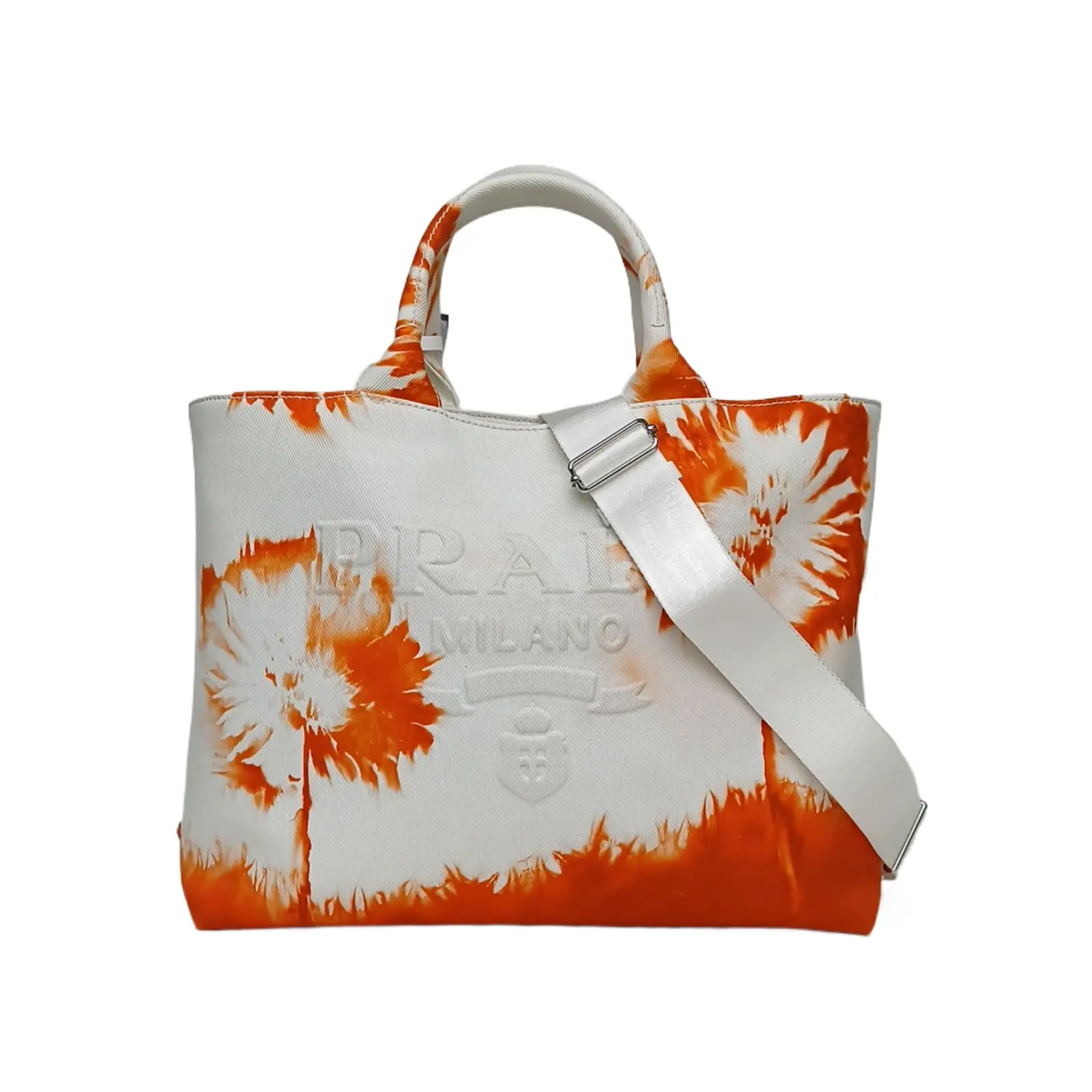 Pre-owned PRADA 【alea】Canvas Tie dye Print Tote Bag Colorblock P206639268