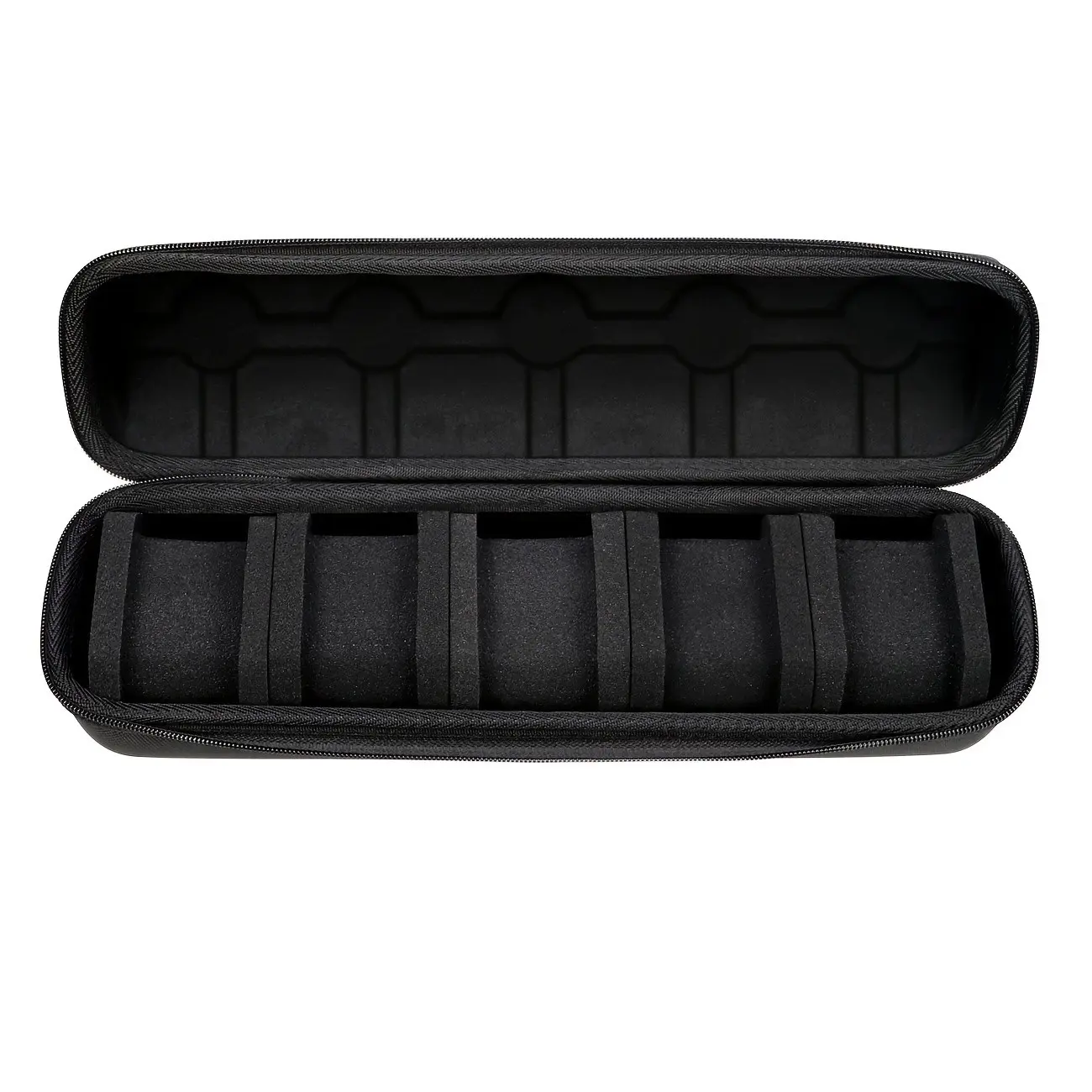 Watch Storage Box, Unisex Hard Shell Watch Organizer with Padded Handle, Portable Watch Storage Pouch, Featuring Cushioned Dividers and Handle, Flip-Top Design, Sturdy Travel Case, Scratch-Resistant, Suitable for All Genders