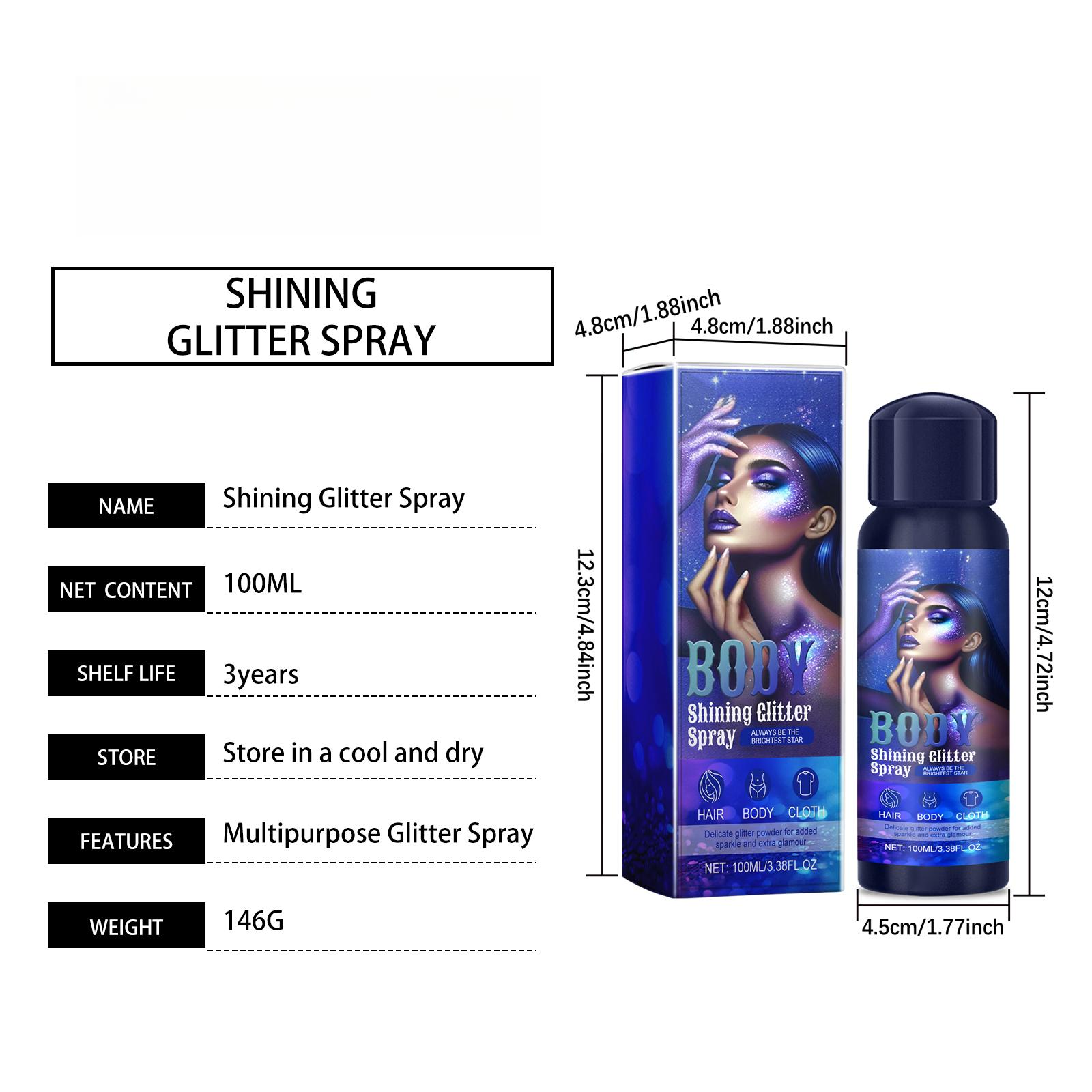 Highlighter Glitter Spray, Glitter Spray Highlighter Spray Natural Stereoscopic Long Lasting Glitter