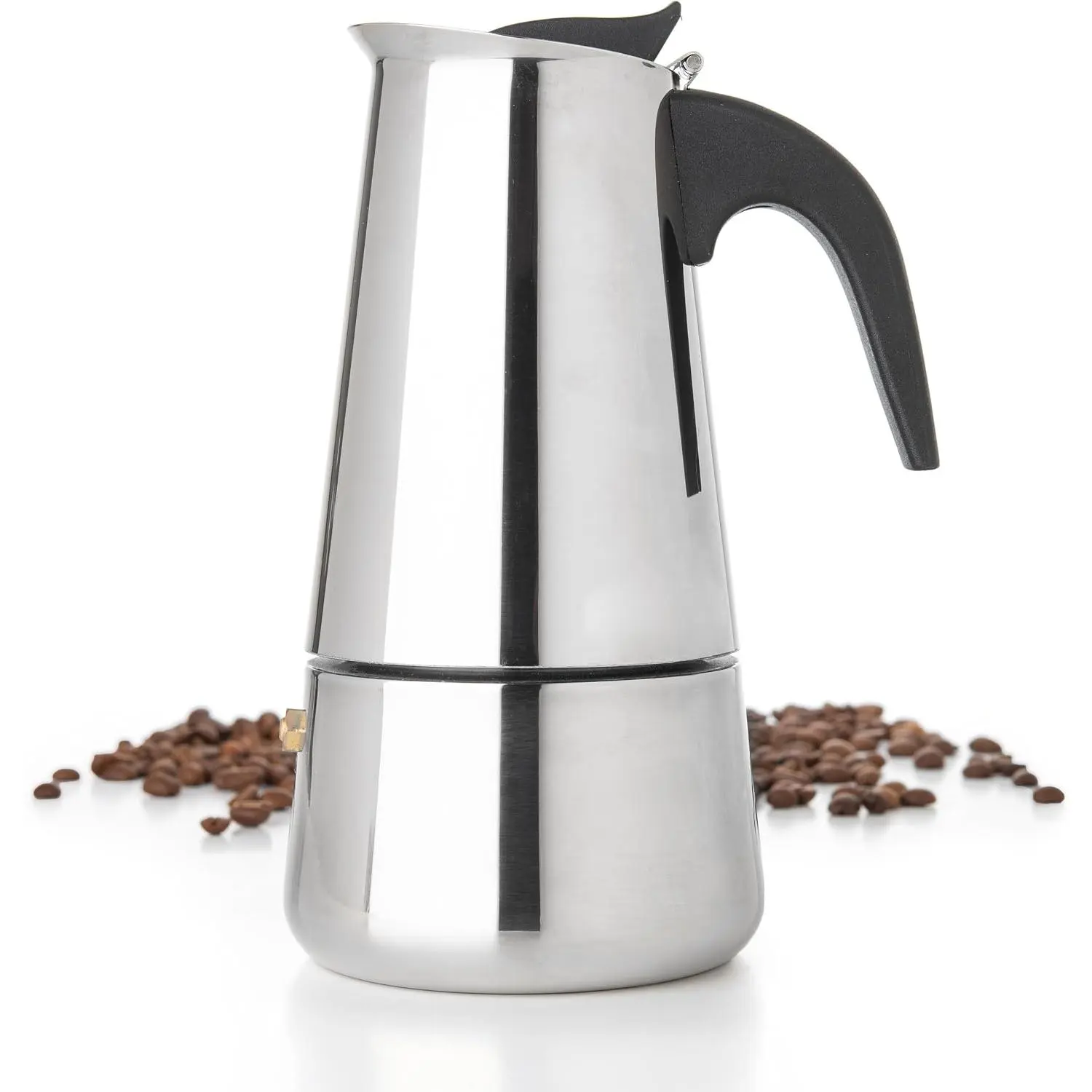 9 Cup Greca Stovetop Espresso Pot 450ml/15oz, Moka Pot with Coffee Percolator Design, Stainless Steel Stove Top Coffee Maker for Camping or  Use,Italian Stovetop Espresso Maker