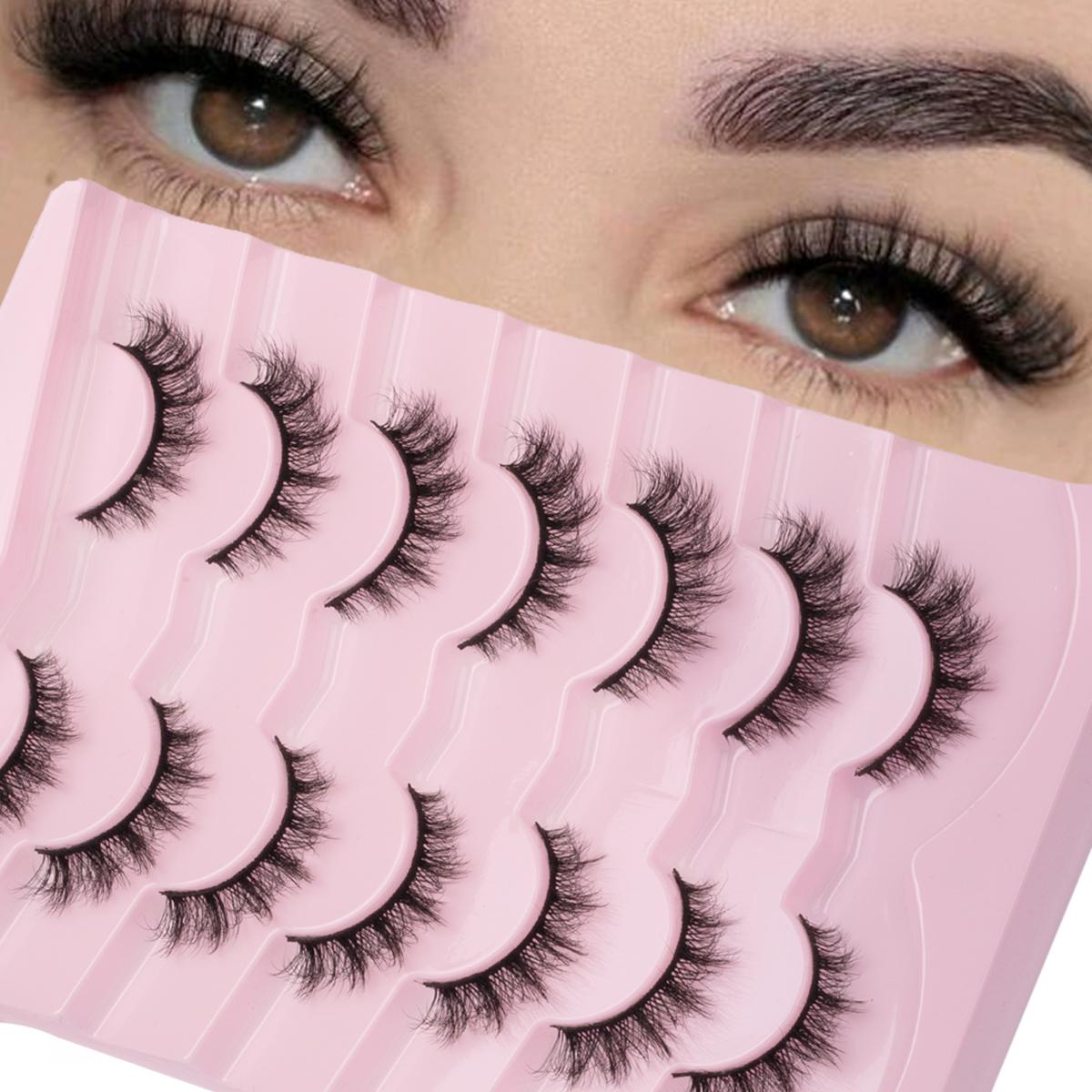Fluffy False Eyelashes Cluster, Wispy Natural Look Cluster Lashes, Fluffy Curling Eye Makeup Strip Lashes for Women & Girls, High Quality Eyelashes, Cosmetic #TOP PICKS