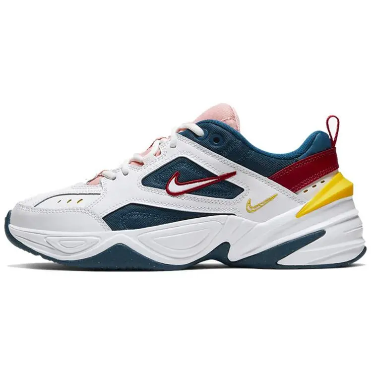 Nike M2K Tekno Fashion Sneakers for Women – Low-Top Dad Shoes in Pink, White, and Blue Verifiable, with credentials and supporting global authentication