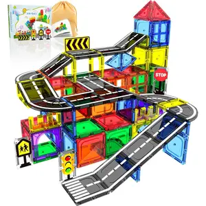 Magnetic Tiles - Road Set, Magnetic Building Blocks, Preschool Montessori Toys Gift  3+ Year Old Boys and Girls, Sensory Christmas Toys  Kids Aged 3-5 and 4-8, Ideas  Toddler with Autism