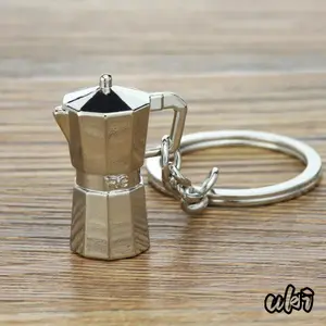 Mini Moka Pot Shaped Decorative Keychain, Unisex Multipurpose Bag Ornament Crafted For Daily Handbag Decoration, Practical Small Accessory For Casual Matching And Holiday Gift Giving To Coffee Enthusiasts