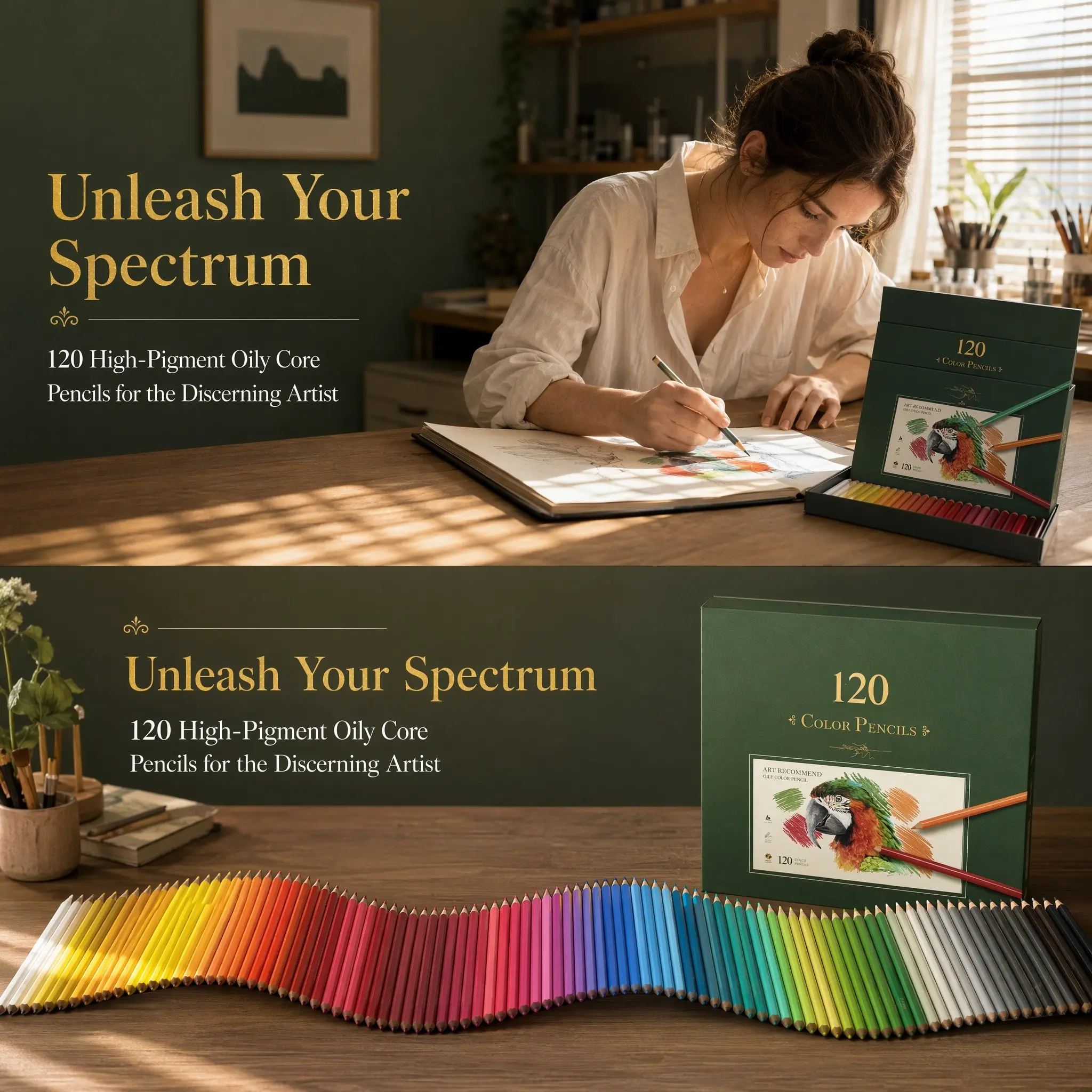 Professional Oil-Based Colored Pencils Set for Art Students, High-Quality Lead Core, Master-Level Drawing Kit, Ideal for Artists, Coloring Pencils