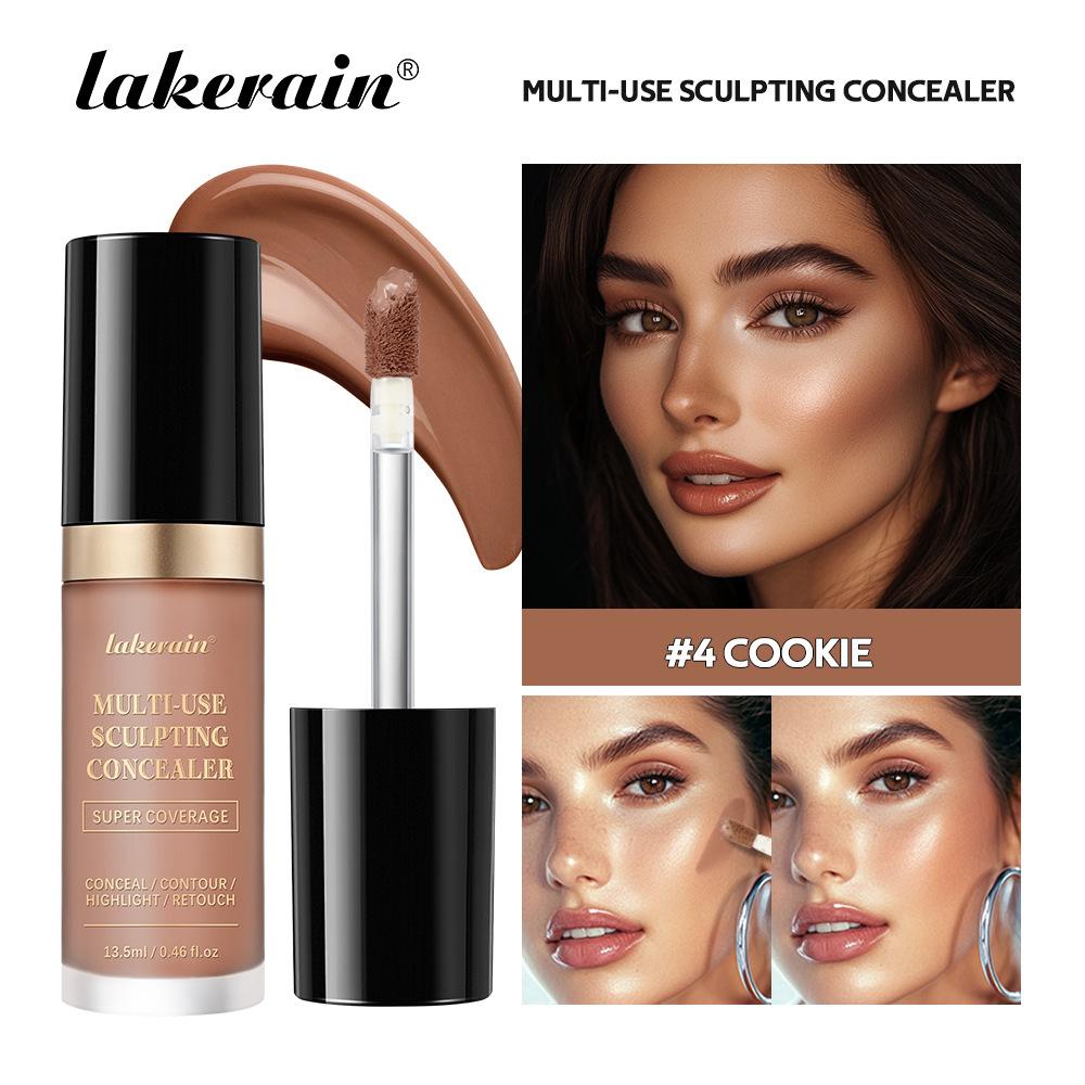 lakerain Multi-use Sculpting Concealer, High Coverage, Long-Lasting Matte Finish, All-in-One For Concealing, Contouring & Highlighting, Natural Flawless Makeup, Skin-Friendly Formula, Multiple Shades Options, Must-Have Cosmetics for Women