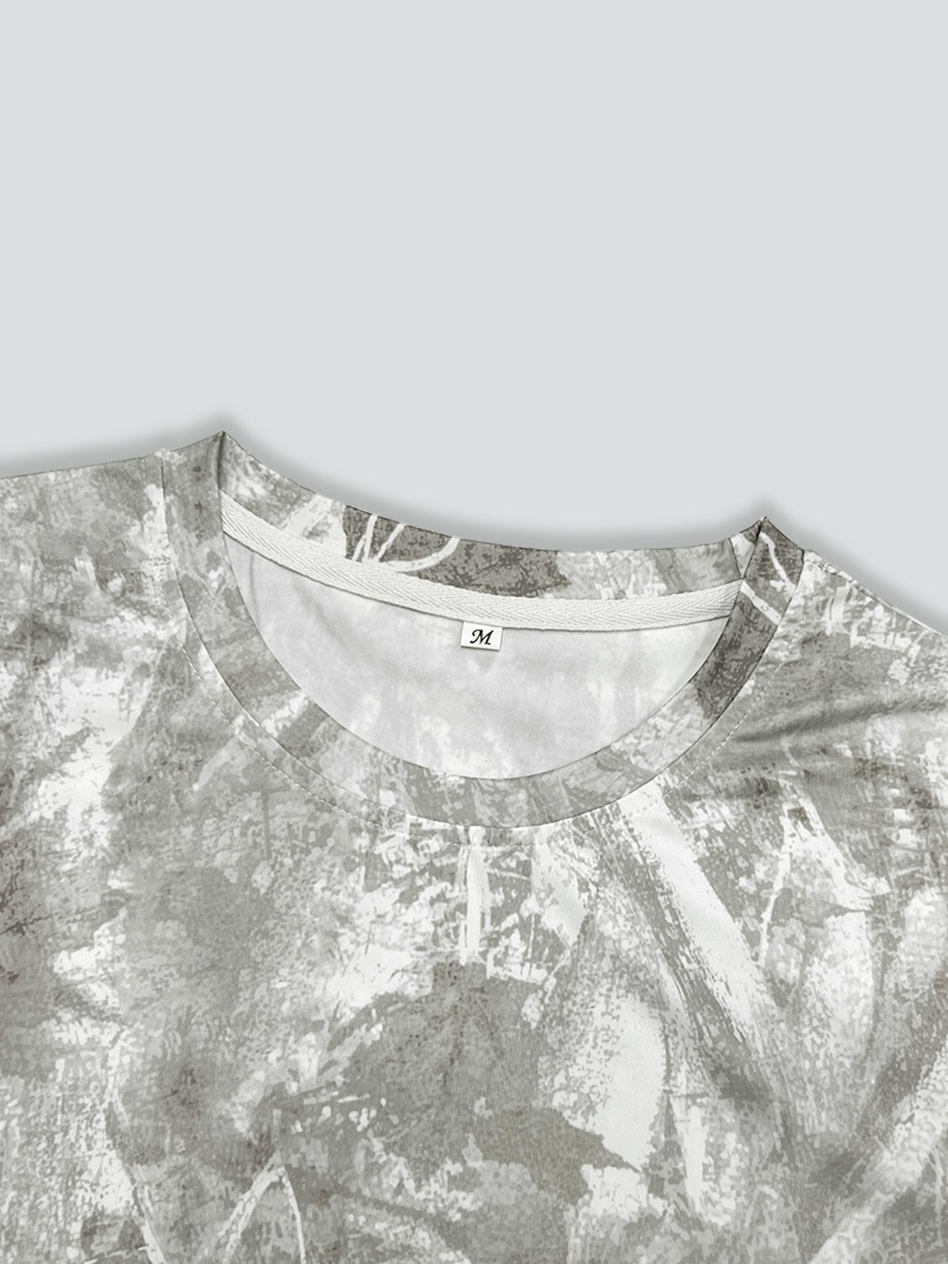 Unisex Camouflage Print T-Shirt, Short Sleeve Casual Style, Organic Fabric, Fitted Design, Summer Fashion for Daily Wear, Streetwear