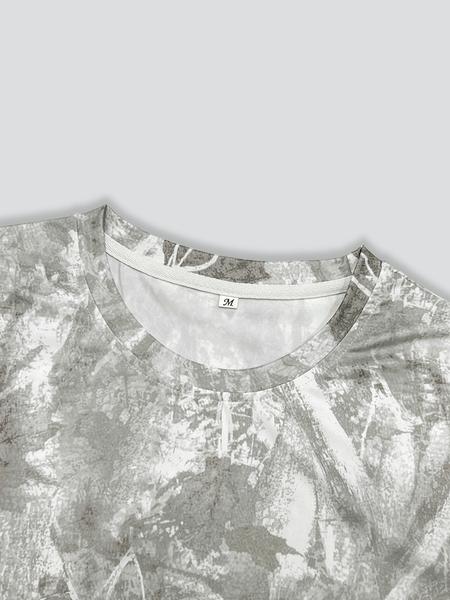 Unisex Camouflage Print T-Shirt, Short Sleeve Casual Style, Organic Fabric, Fitted Design, Summer Fashion for Daily Wear, Streetwear
