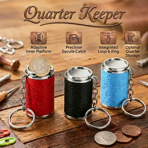 2-in-1 Fidget Coin Bank Fidget Keychain, Fun Fidget Stress Relief Coin Bank, Portable Keychain Piggy Bank with Secure Snap Closure,Portable Loose Change Holder with Snap Closure,coin keeper, quarter keeper, piggy bank