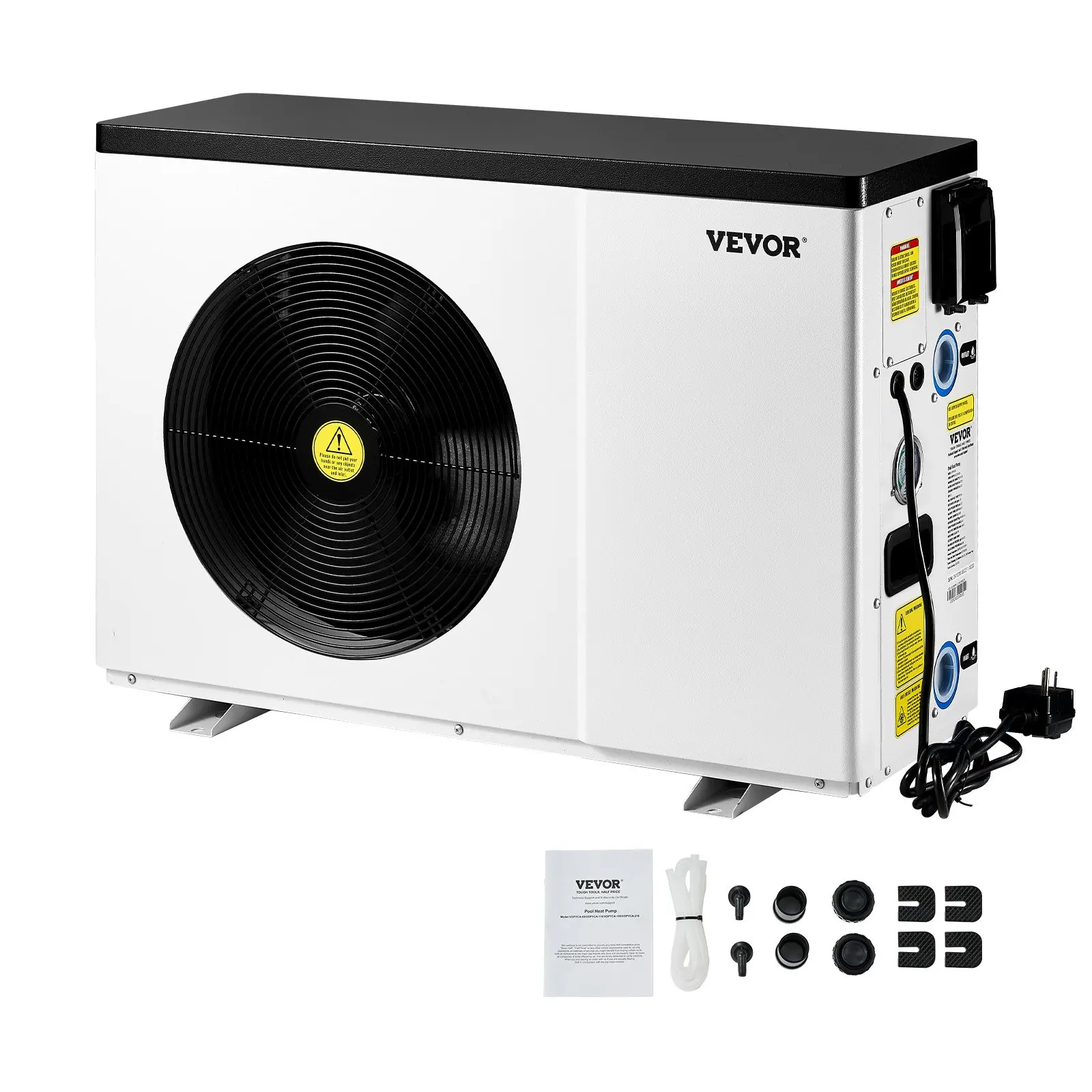 VEVOR Electric Pool Heat Pump, 22250 BTU, Pool Heaters for 3171-6605GAL Above and In Ground Pools, Low Noise, Heating and Cooling Highly Efficient Energy-Saving Pool Water Heater AC120V 60Hz