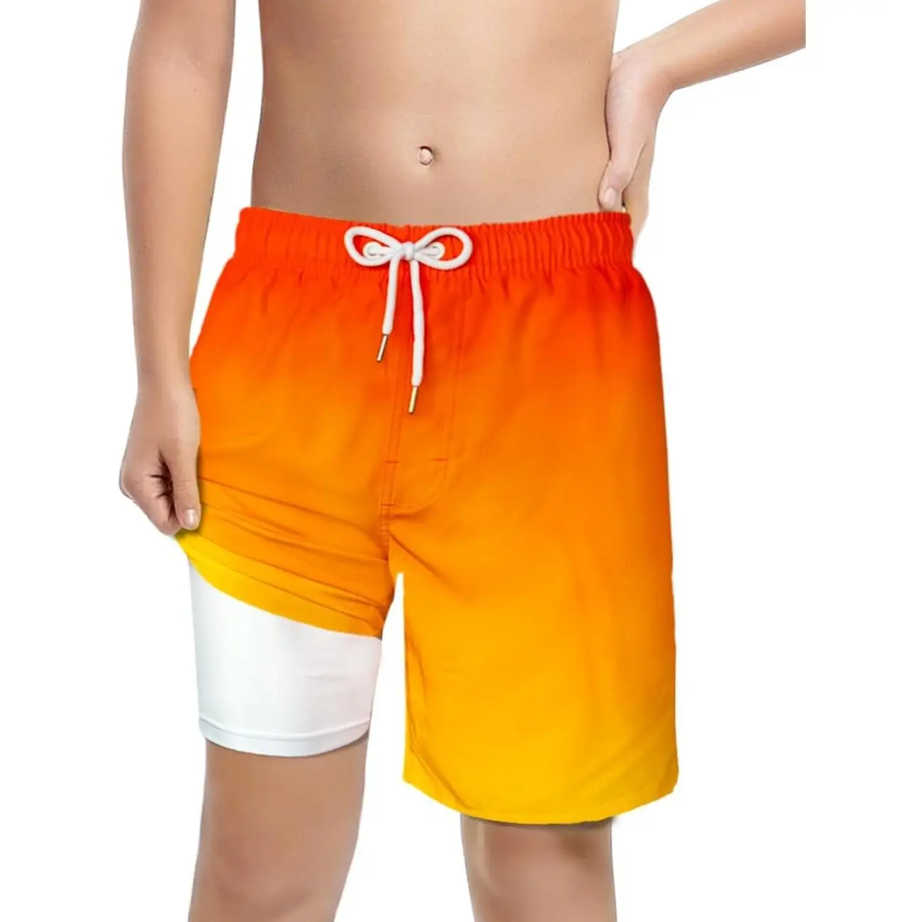 Boys Swim Trunks Soft Boxers Lined no Chafe Swimsuit Bathing Shorts Sandless Quick Dry UPF 50+ Functional Drawstring