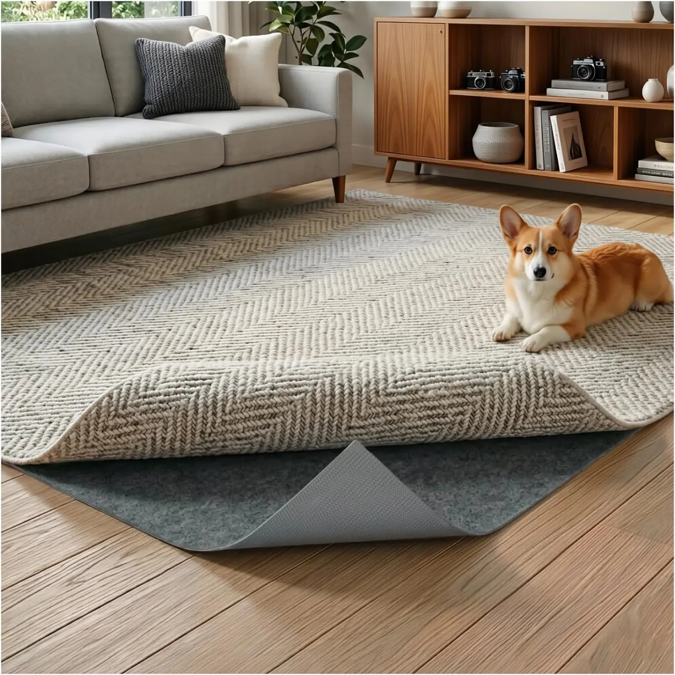 Felt Rug Pad, 2 x 3 Ft Rubber Non-Slip Rug Pad Gripper, Keep Rugs Secure and in Place, Extra  Under Carpet Mat Cushion - for  Floors