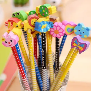10pcs Cute Cartoon Pencils with Erasers, Creative Stationery Gifts, Student Drawing Sketching Pencils, Fun Art Supplies
