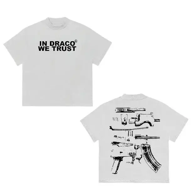 In Draco We Trust White T-Shirt, Vintage Graphic Tees Gothic Grunge Y2k Emo Scene Amity Affliction Style Clothes Men Women Streetwear.,shirts,mexico