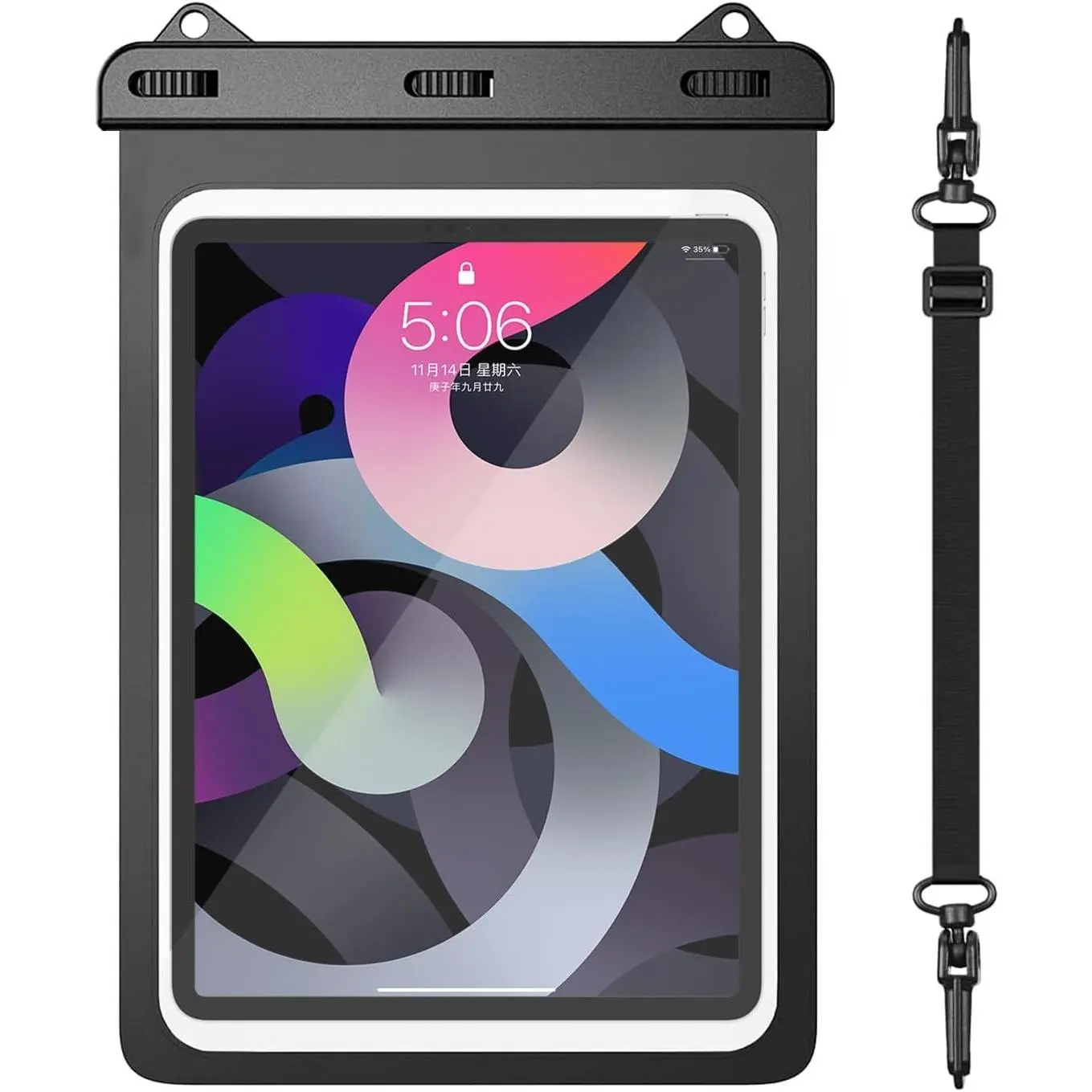 Universal iPad Waterproof Case Dry Bag Pouch for IPad Pro 11" iPad Pro 10.5" IPad 11th/10th/9th/8th iPad Air 6/5/4 10.9" New iPad 9.7 Galaxy Tab S10/S9/S8 S10/S9 FE Galaxy Tab A8/A9+/S6 LiteGift.