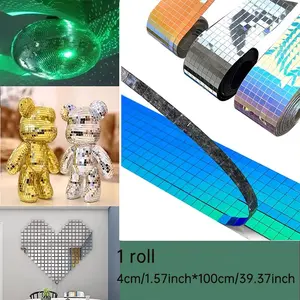 Self-Adhesive Mosaic Tiles for Disco Decor, DIY Mirror Ball Stickers, 3D Wall Art for Ktv Bars, Craft Supplies for Card Making