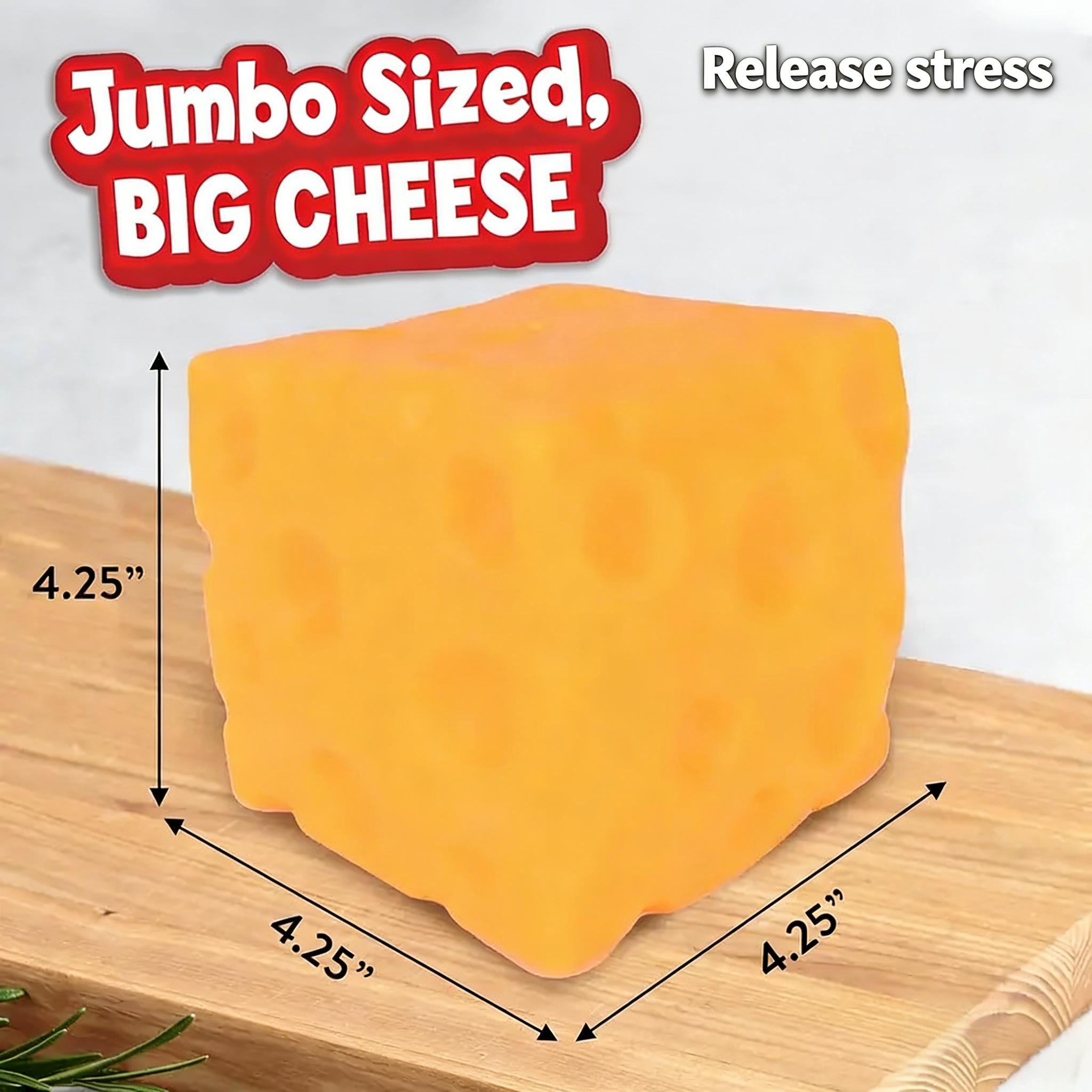 Yellow Cheese Squishy Block - Moldable Stress Relieving Accessory, Squeeze Feature Fidget Toy for Sports & Outdoor Agility Training, Relaxation