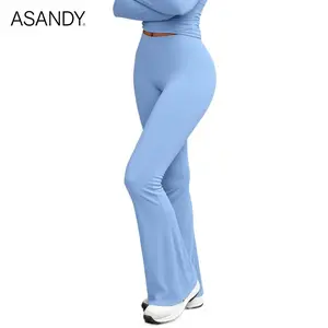 ASANDY Women's High-Waist Stretchy Flared Bottoms - Chic Lady's Basic Comfortable Bootcut Trousers, Casual Streetwear Summer Everyday Essential Pants