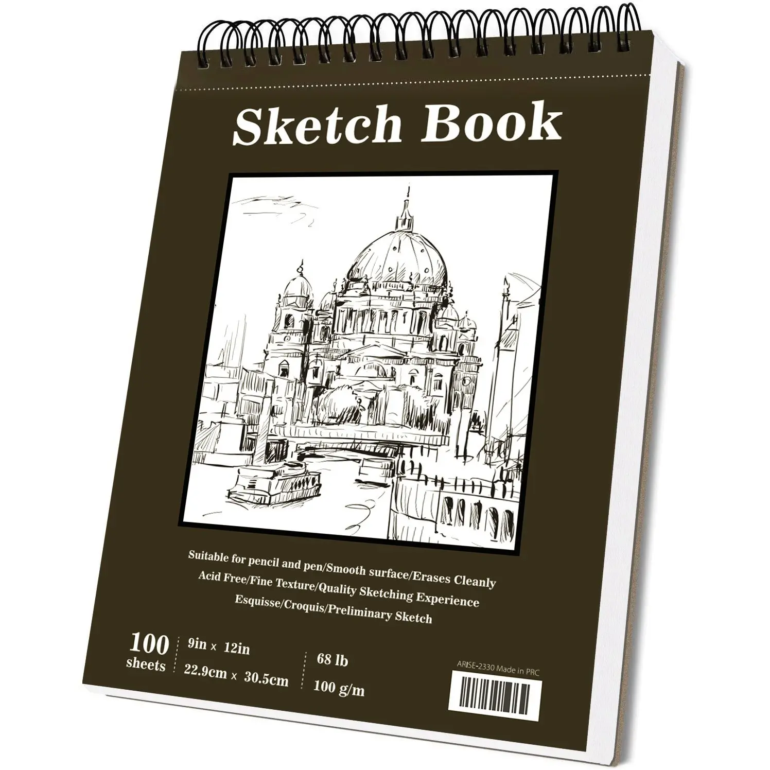 1pcs Mxed Media Sketchbook 9x12, Mixed Media Paper 68lb/100gsm, 100 Sheets I Mixed Media Pad, Thick Drawing Paper Pad, Spiral Sketch Pads for Drawing, Watercolor Paper for Art Class & Painting Supplies