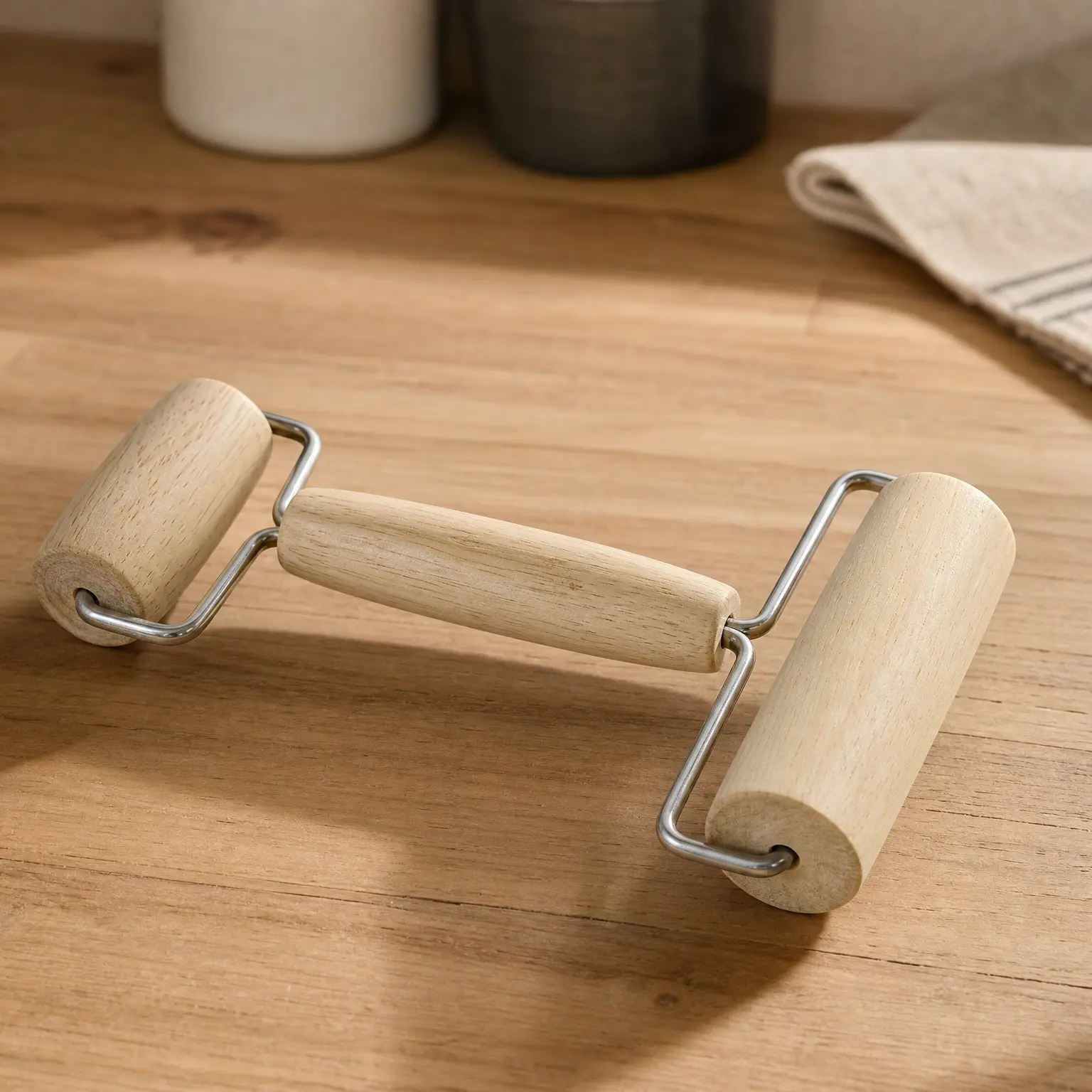 Hardwood Pony Roller - 2-in-1 Dual Roller Tool for Ceramic, Pottery Clay Working, Rhinestone Embroidery, Diamond Painting, Craft Clay Roller, Wooden Roller