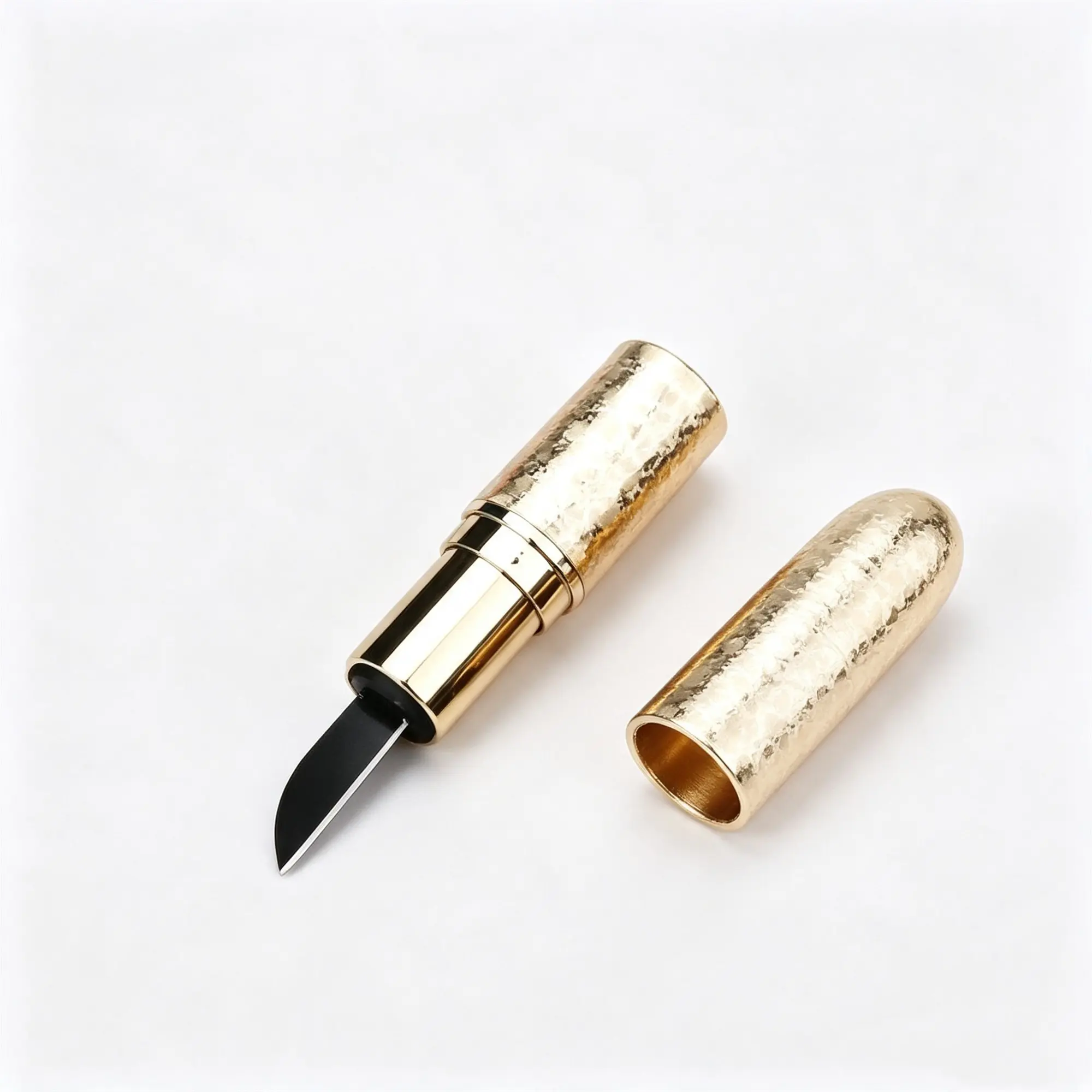 Mini Lipstick Knife, Brass Hammer Texture Portable Keychain Opener, Outdoor Edc Mini Fruit Knife, Creative Concealed Small Paper Cutter Tool
