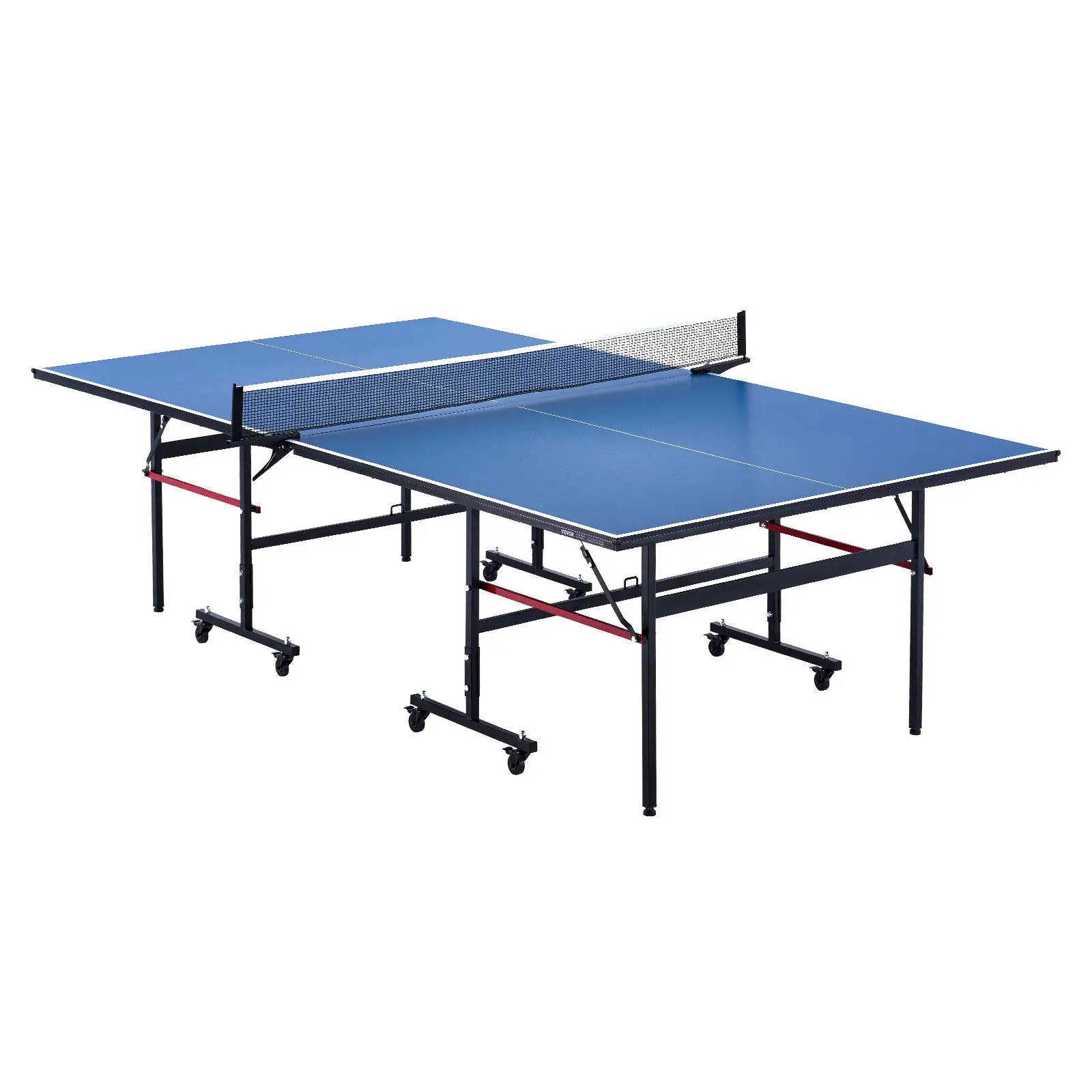 【DealsForYouDays】VEVOR Ping Pong Table, Professional Table Tennis Game, Indoor MDF Portable Table Tennis Table, Foldable Ping Pong Table with Quick Clamp Net and Lockable Wheel, 10 Minute Easy Assembly, 12mm Tabletops