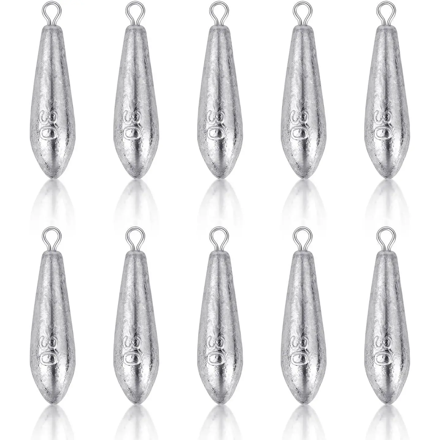 10 Pack Drop Shot Fishing Weights Kit, Drop Shot Weights, Fishing Bottom Sinkers Lead Weight for Bass Fishing Lures or Other Fish