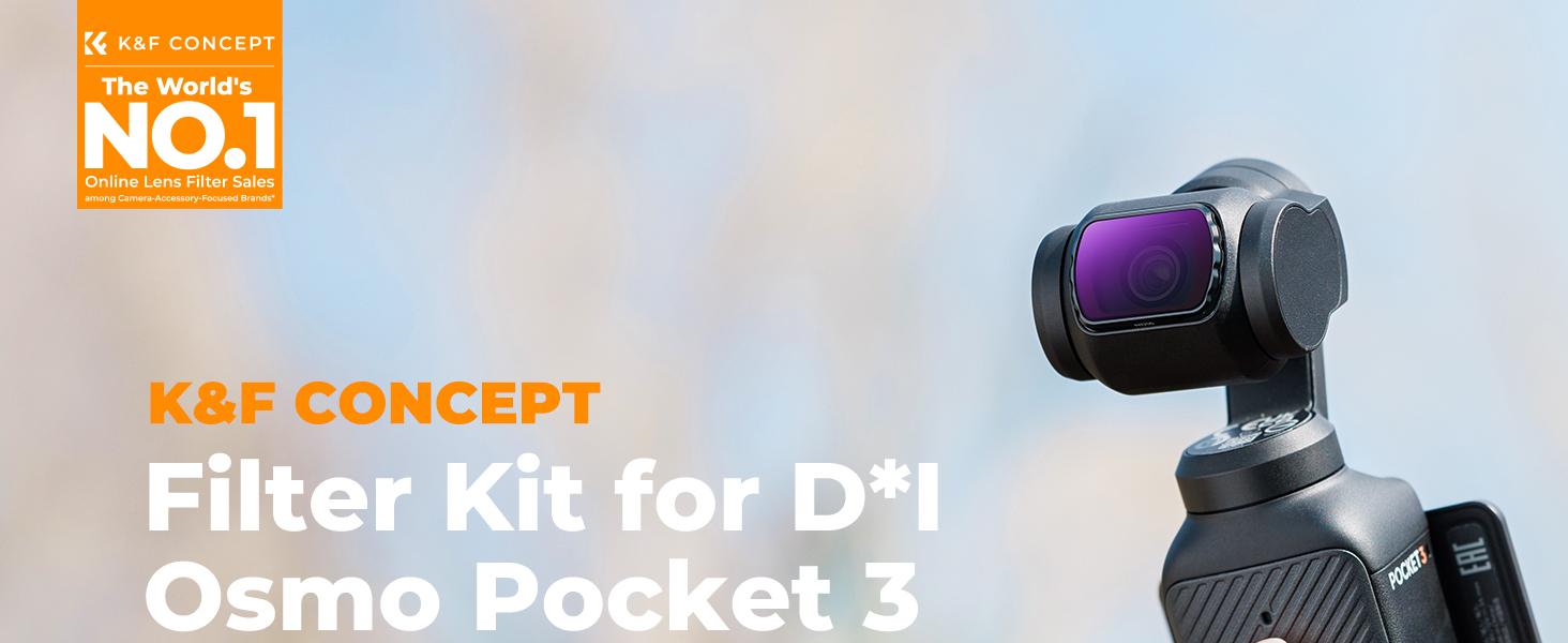 K&F CONCEPT Magnetic 4 Pack ND & CPL Filter Kit Compatible with DJI OSMO Pocket 3, CPL ND16 ND64 ND256 Polarizing Neutral Density Filters, Multi-Coated/HD Optical Glass/Gimbal Compatible
