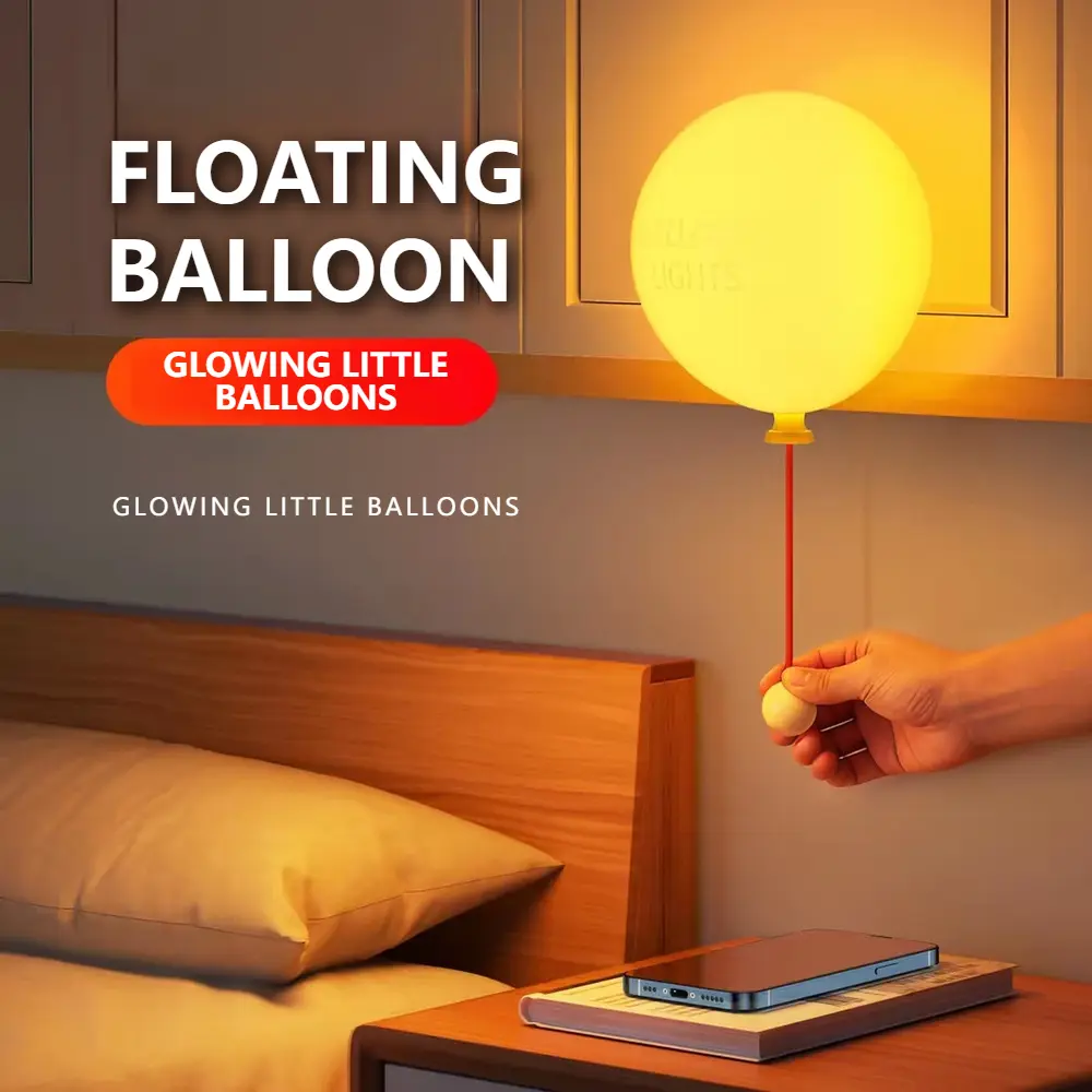 Soothing Balloon Lamp | Creative Pull-Cord Night Light | Soft Silicone Touch | Bedroom Bedside Mood Light | Gift for Girlfriend