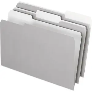 435013GRA Interior File Folders, 1/3 Cut Top Tab, Legal, Gray (Box of 100)